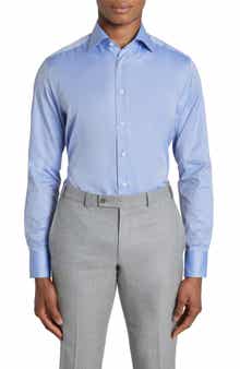 Jack Victor Adlam Solid Herringbone Dress Shirt