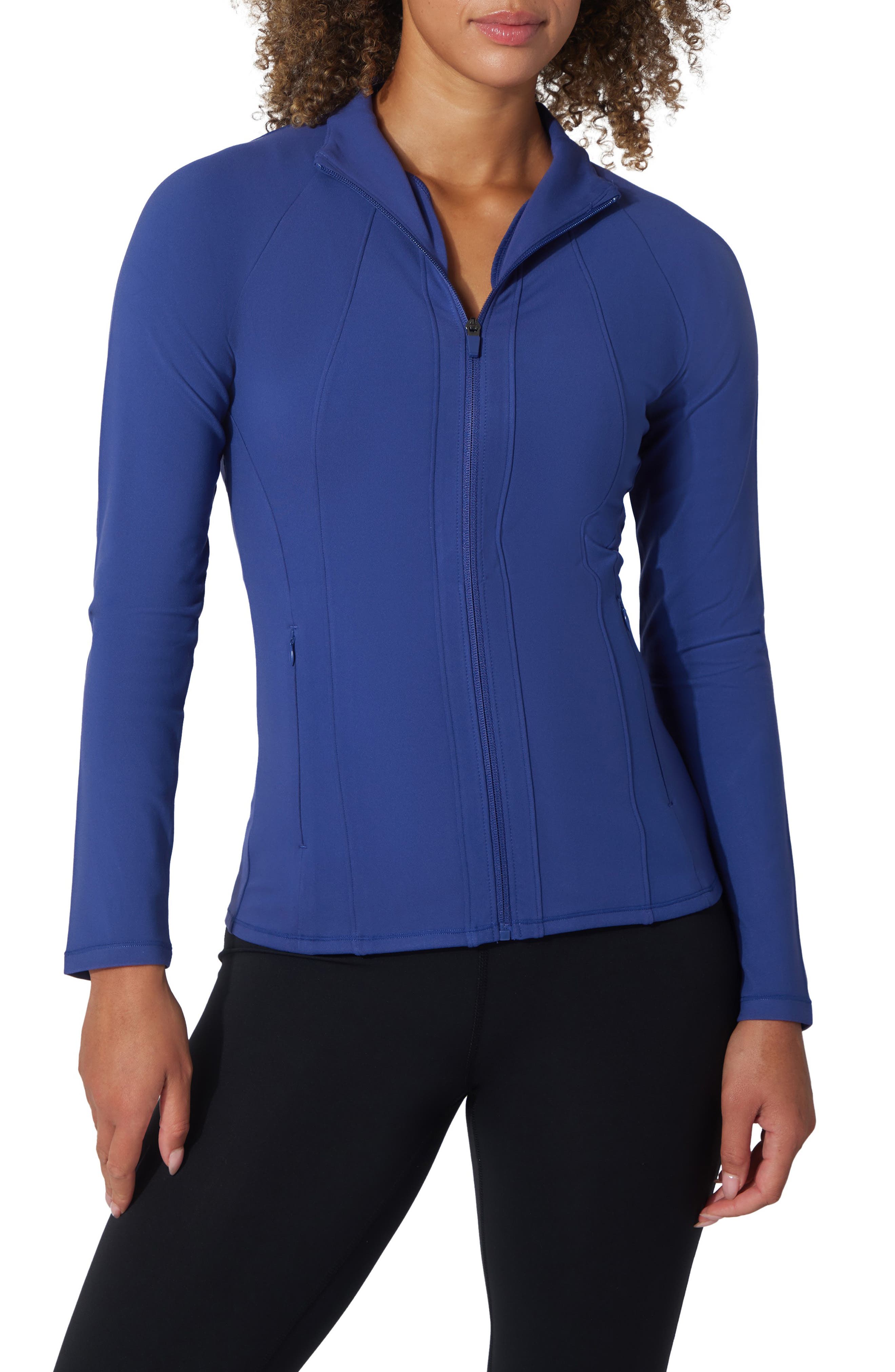 90 DEGREE BY REFLEX Brisa Interlock Flared Full Zip Sweatshirt