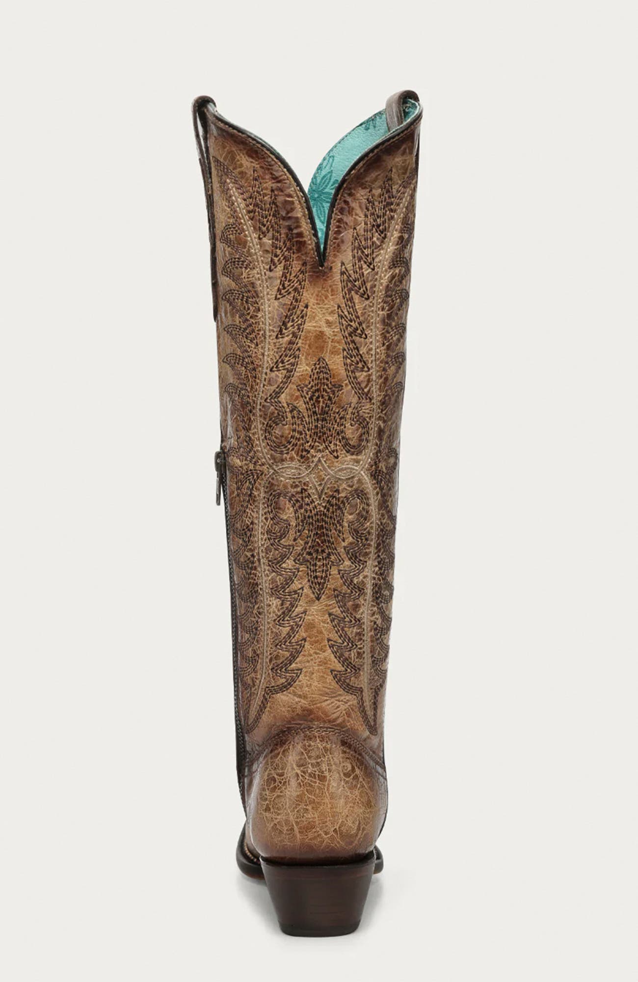 Embroidered Cowhide Snip Toe Tall Boots, Alternate, color, Sand