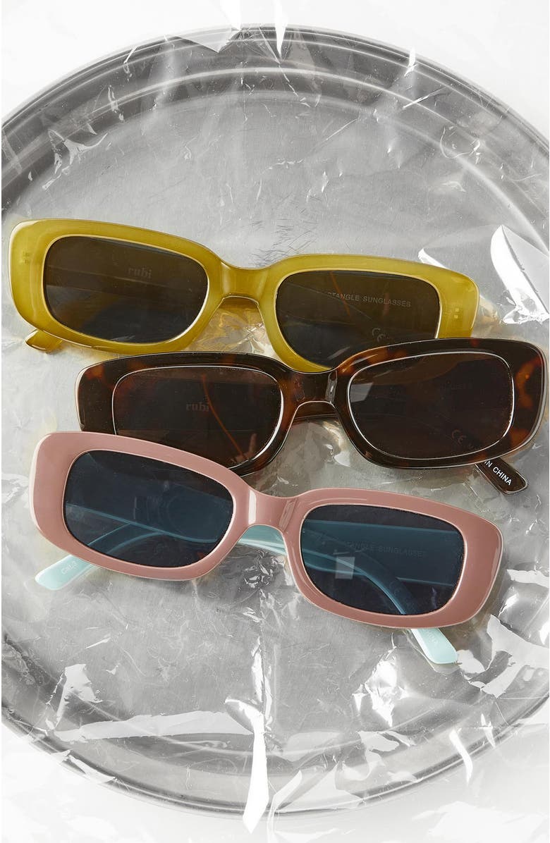 Rubi Shoes Abby Rectangle Sunglasses, Alternate, color, 