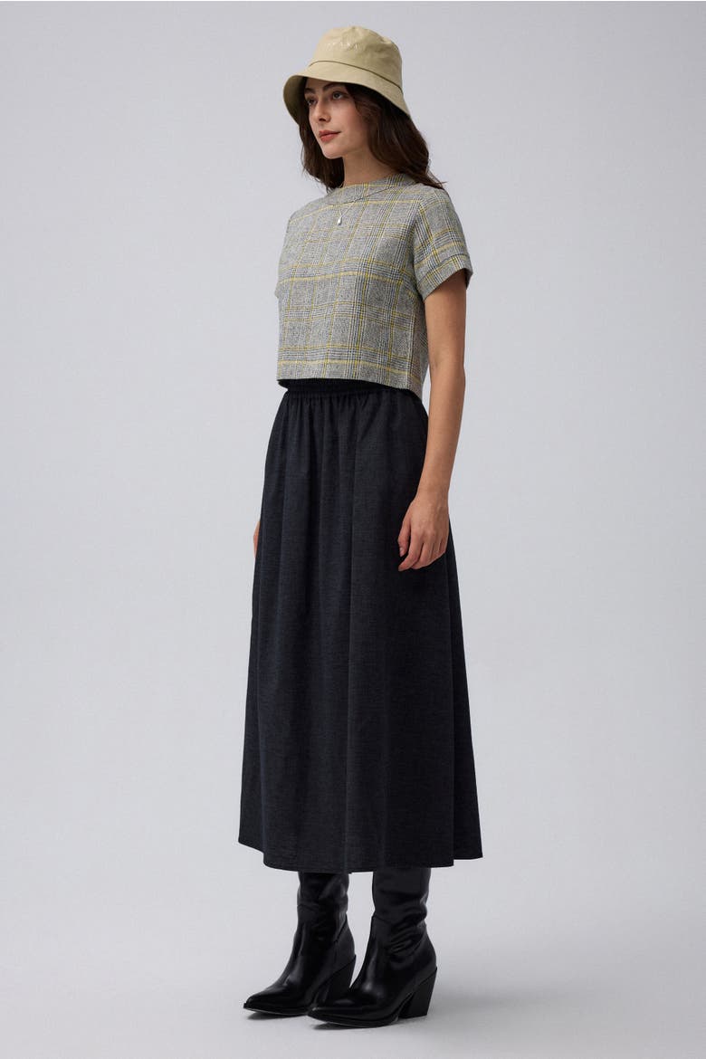 Hemp Blend Maxi Skirt, Alternate, color, washed black