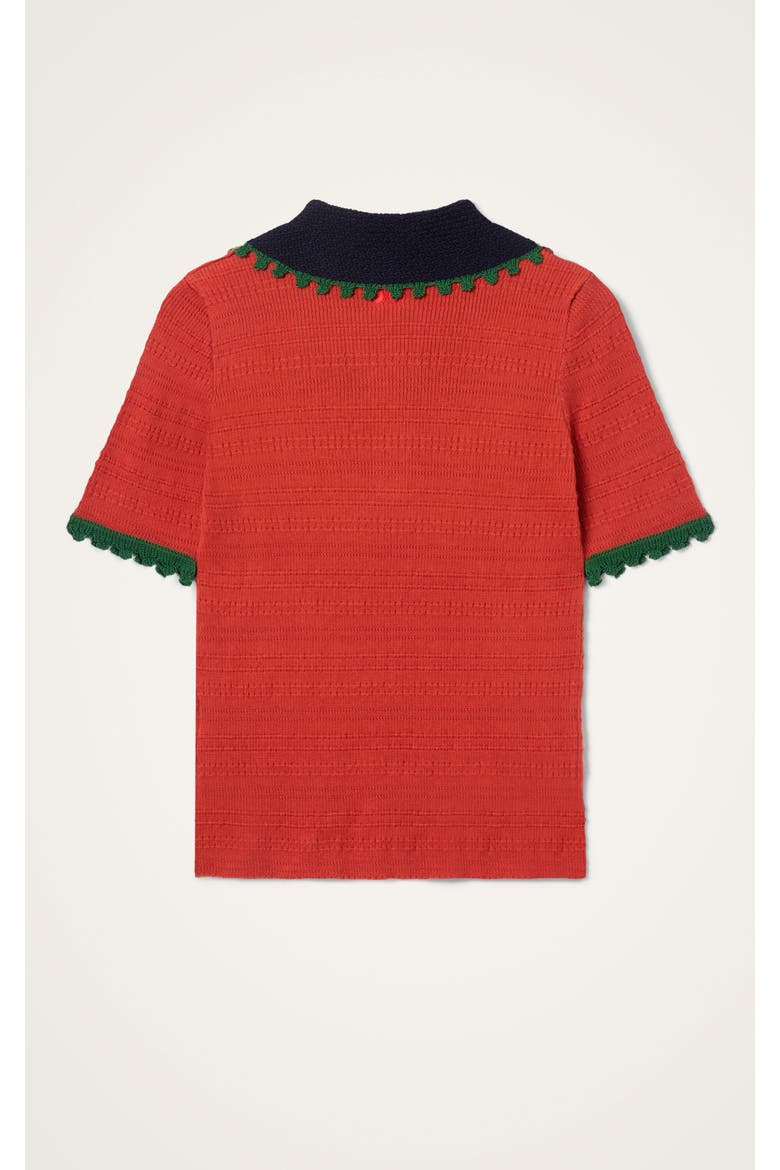 Picket Polo Top, Alternate, color, Solid Terra