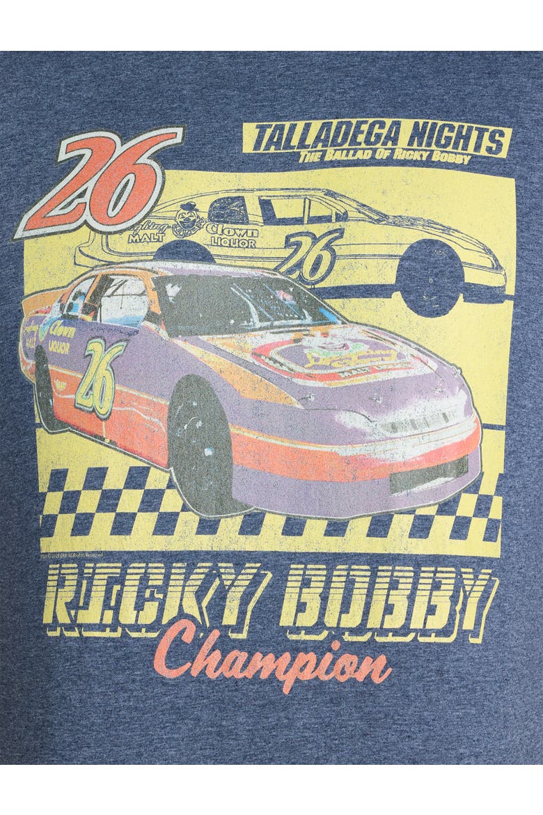 Big & Tall Ricky Bobby Car Race Flag Graphic Tee, Alternate, color, BLUE
