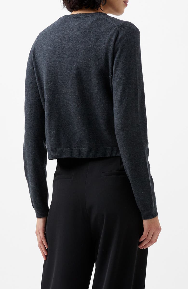 French Connection Crop Cardigan, Alternate, color, Charcoal Mel