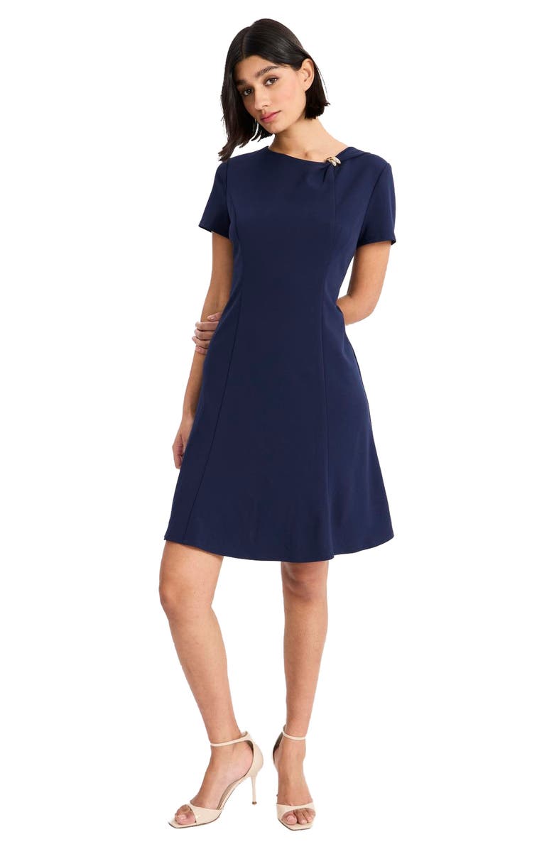 Maggy London Short Sleeve Fit & Flare Dress, Alternate, color, 
