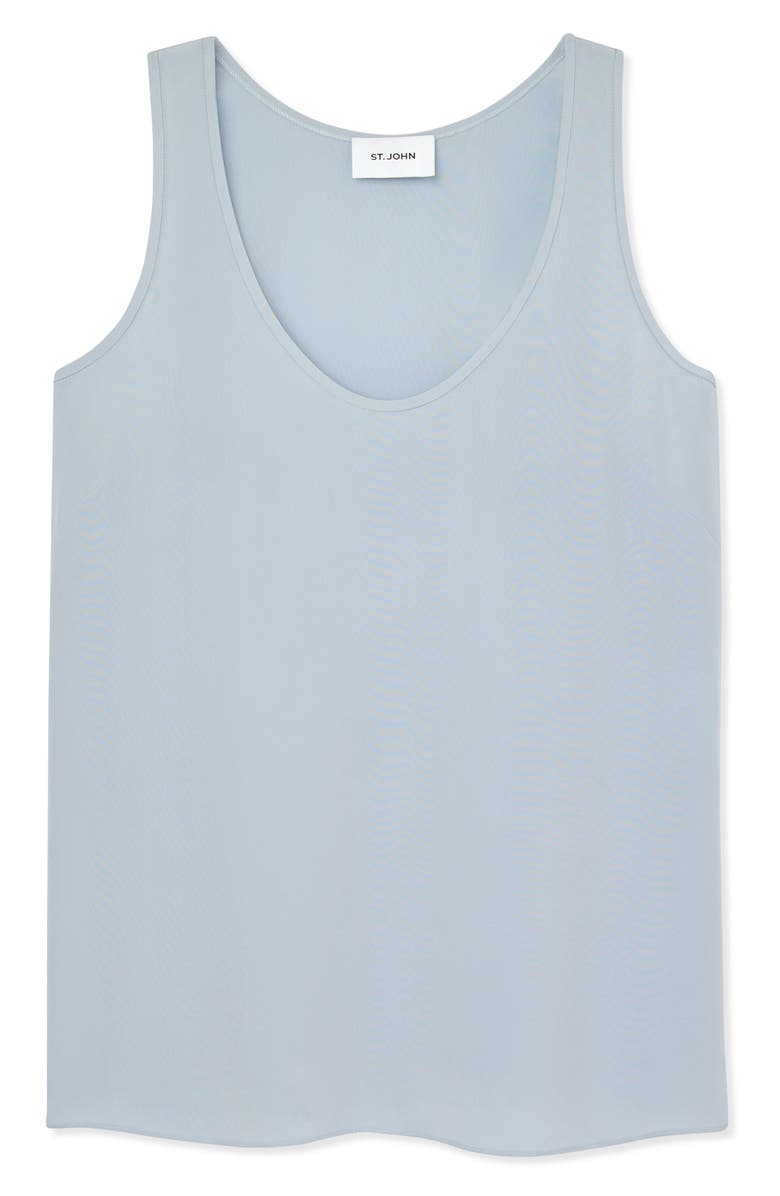 St. John Collection Silk Crêpe de Chine Tank, Alternate, color, Powder Blue