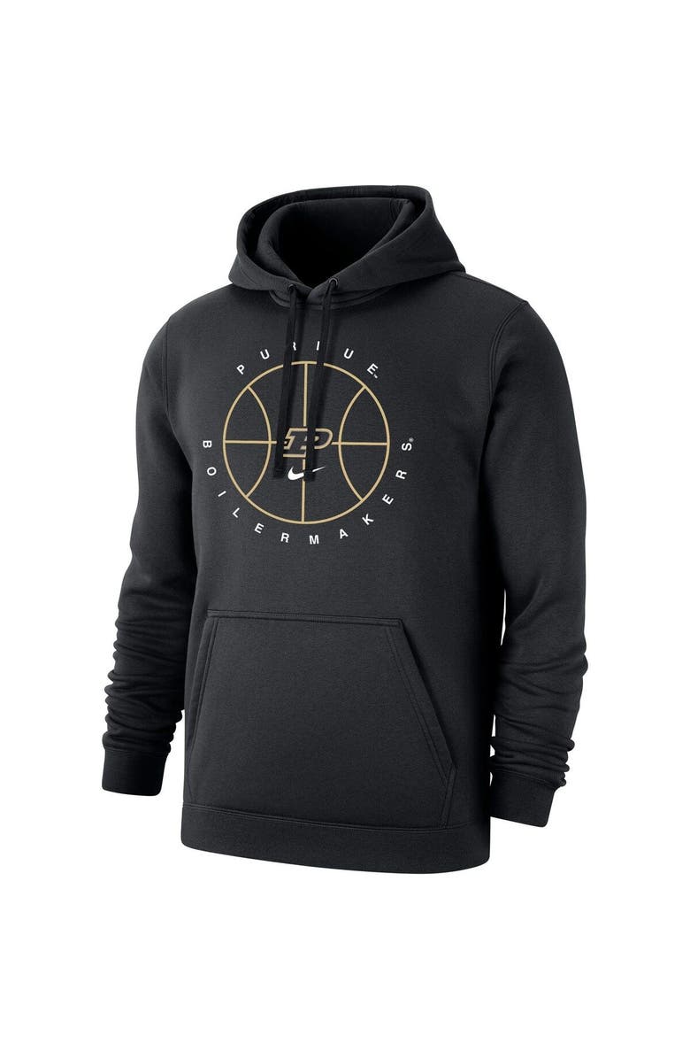 Nike Men's Nike Black Purdue Boilermakers Basketball Icon Club Fleece Pullover Hoodie, Alternate, color,