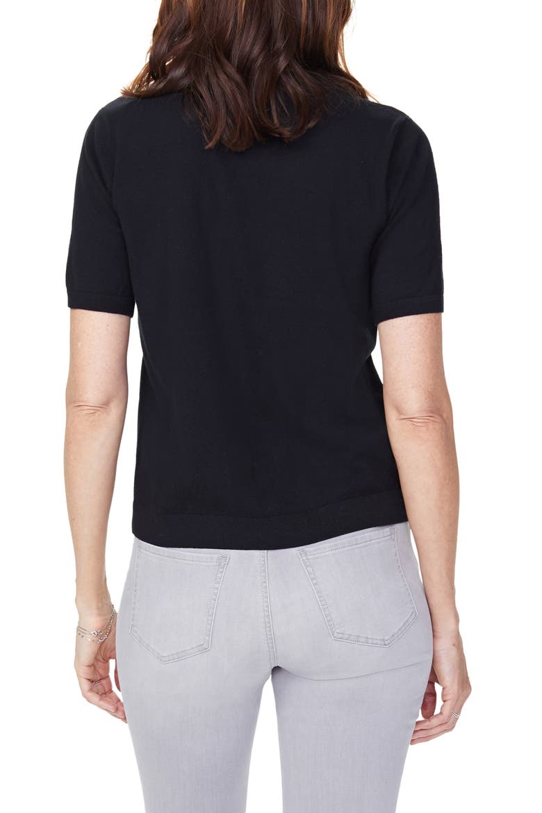 Short Sleeve Knit Top, Alternate, color, BLACK