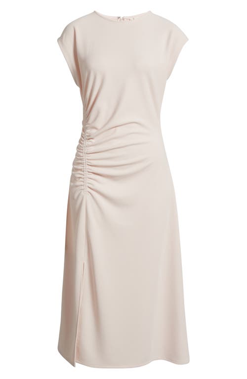 Nordstrom Side Ruched Knit Midi Dress In Neutral