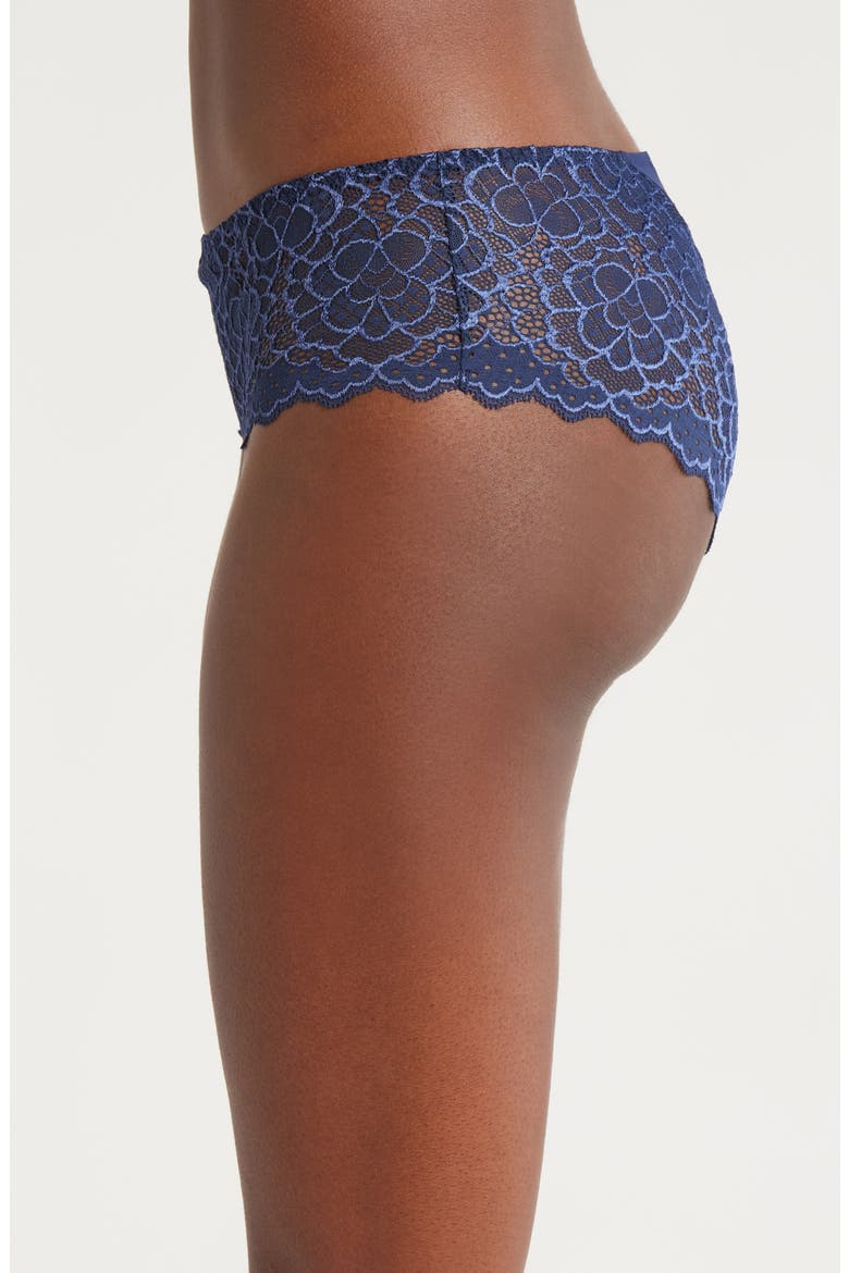 'Caresse' Lace Boyshorts, Alternate, color, INK BLUE