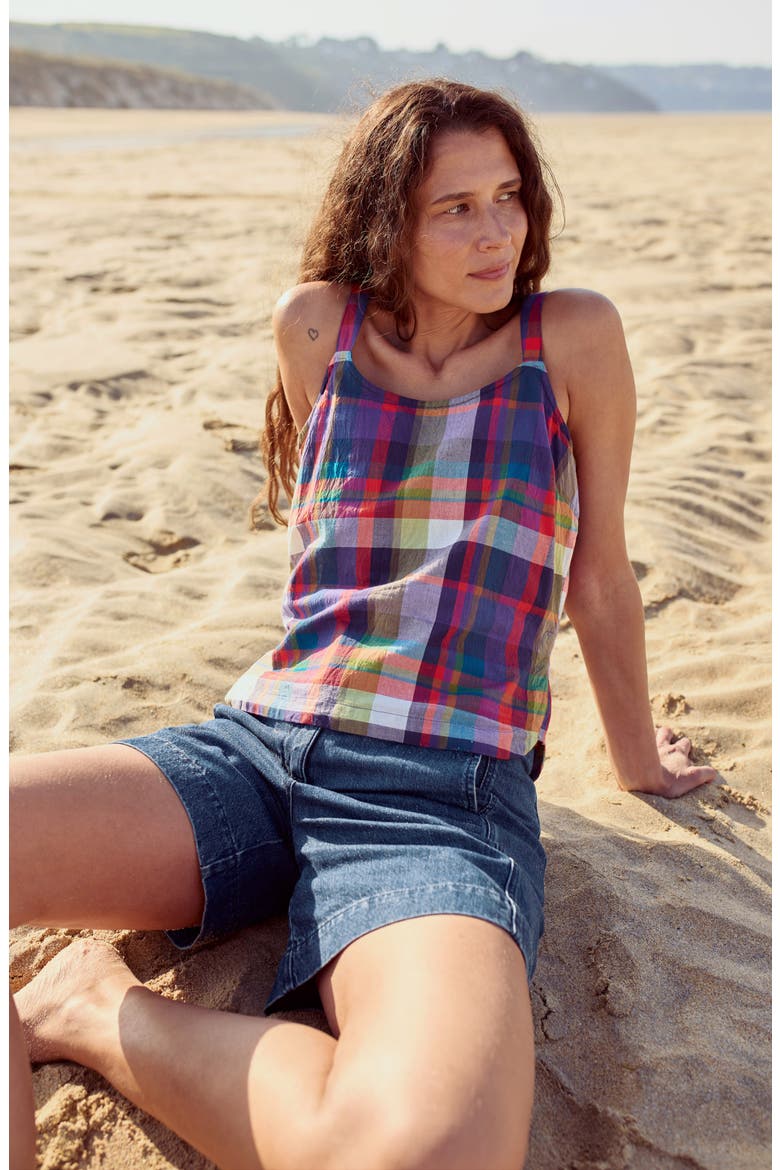 Hares Tail Relaxed Organic Cotton Tank, Alternate, color, FLORABUNDA MULTI DAMSON