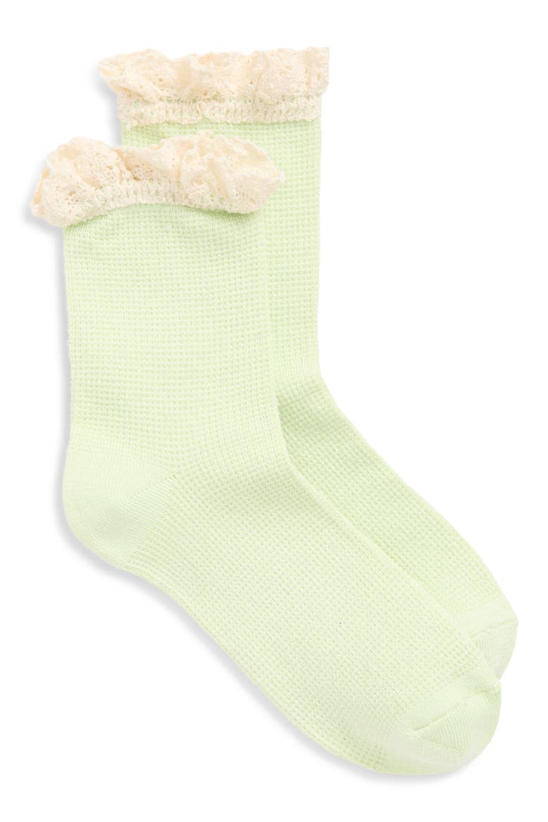 Beloved Waffle Knit Ankle Socks, Main, color, COCOA
