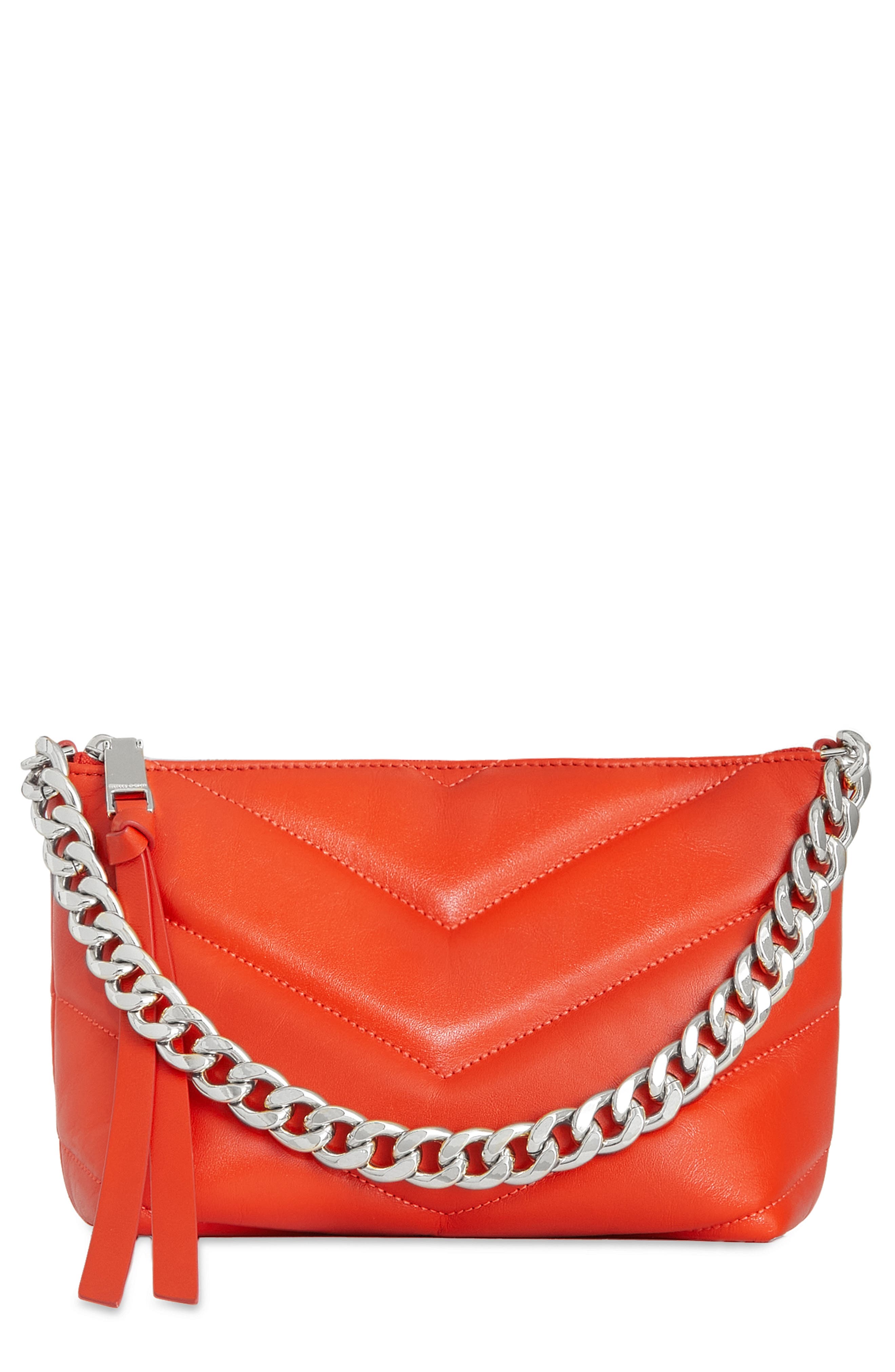 Edie Quilted Leather Crossbody Bag, Main, color, CORAL