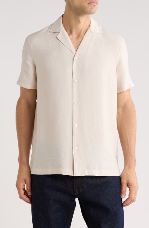 Hammered Satin Camp Shirt