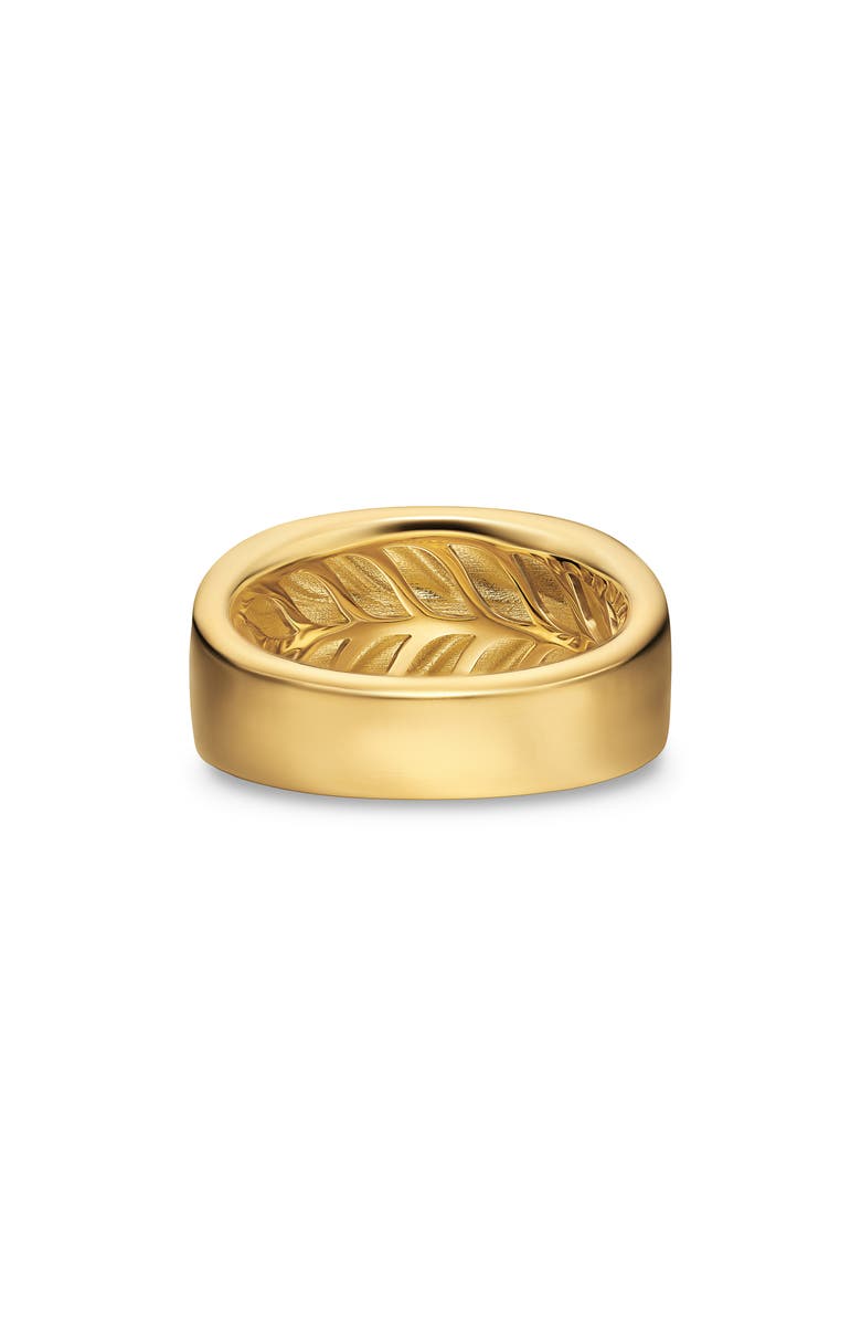 David Yurman Chevron Three Sided Signet Ring, 18K Gold, 12.5mm, Alternate, color, Gold
