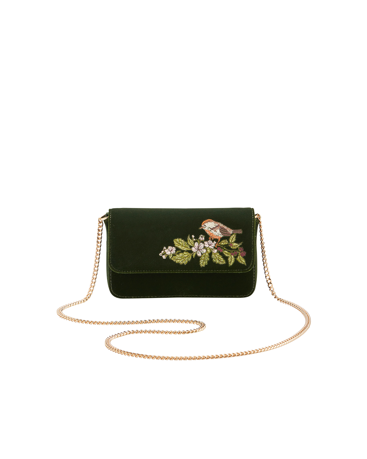 Sophia Wren Embroidered Occasion Purse  Velvet, Alternate, color, Dark Green