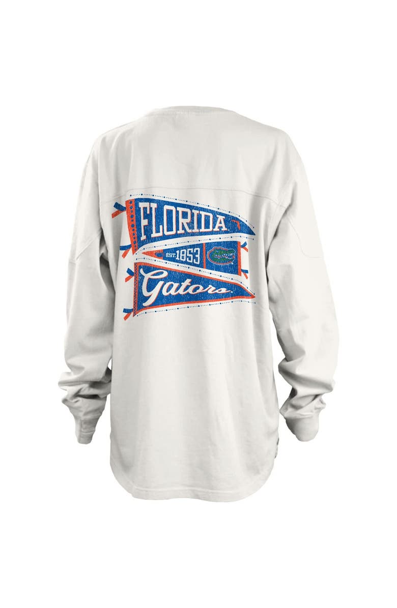 PRESSBOX Women's Pressbox White Florida Gators Pennant Stack Oversized Long Sleeve T-Shirt, Alternate, color, 