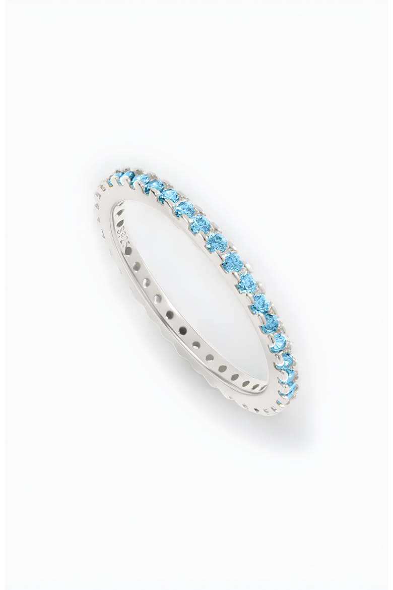 March Birthstone Eternity Stacking Ring, Main, color, 925 Sterling Silver
