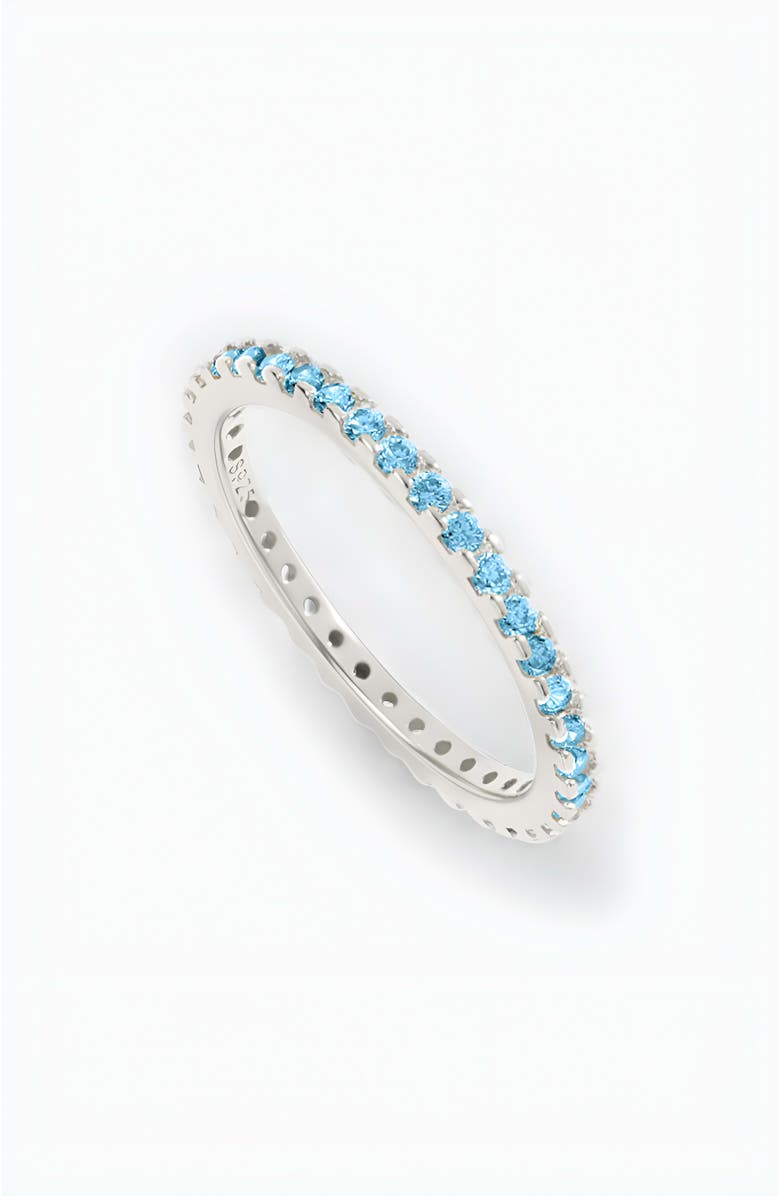 Mint & Lily March Birthstone Eternity Stacking Ring, Main, color, 925 Sterling Silver