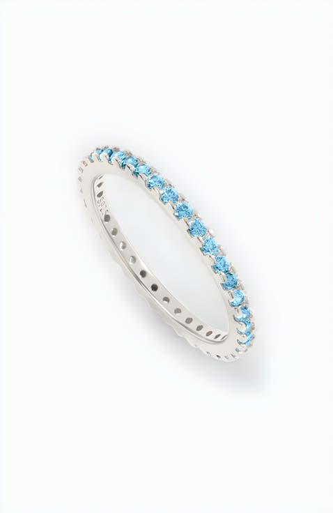 March Birthstone Eternity Stacking Ring