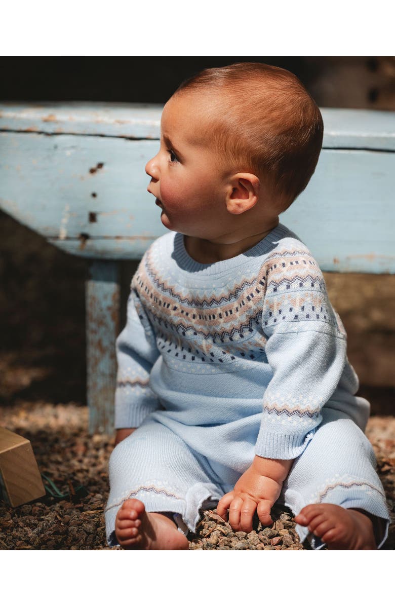 Deux par Deux Knitted Jacquard Romper, Main, color,