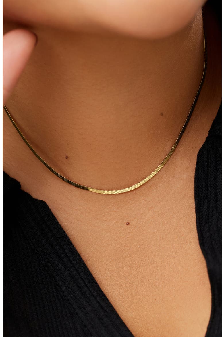 Herringbone Chain - Ina Mini, Alternate, color, Gold