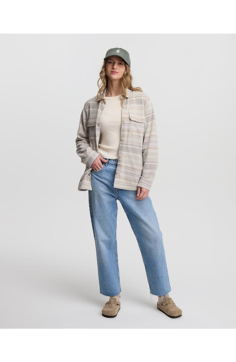 tentree Somerset Shacket, Alternate, color, Sand Stone Multi Stripe