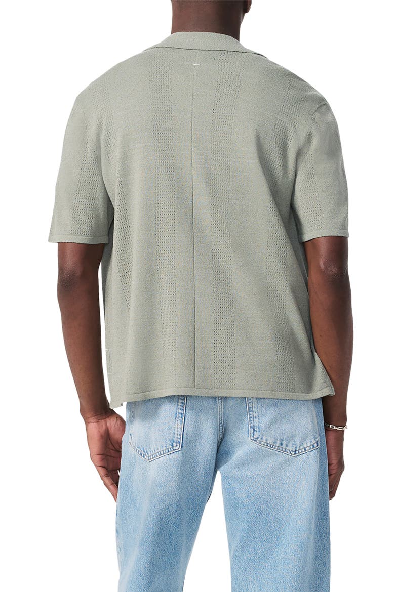 Zuma Pointelle Short Sleeve Knit Camp Shirt, Alternate, color, GREY