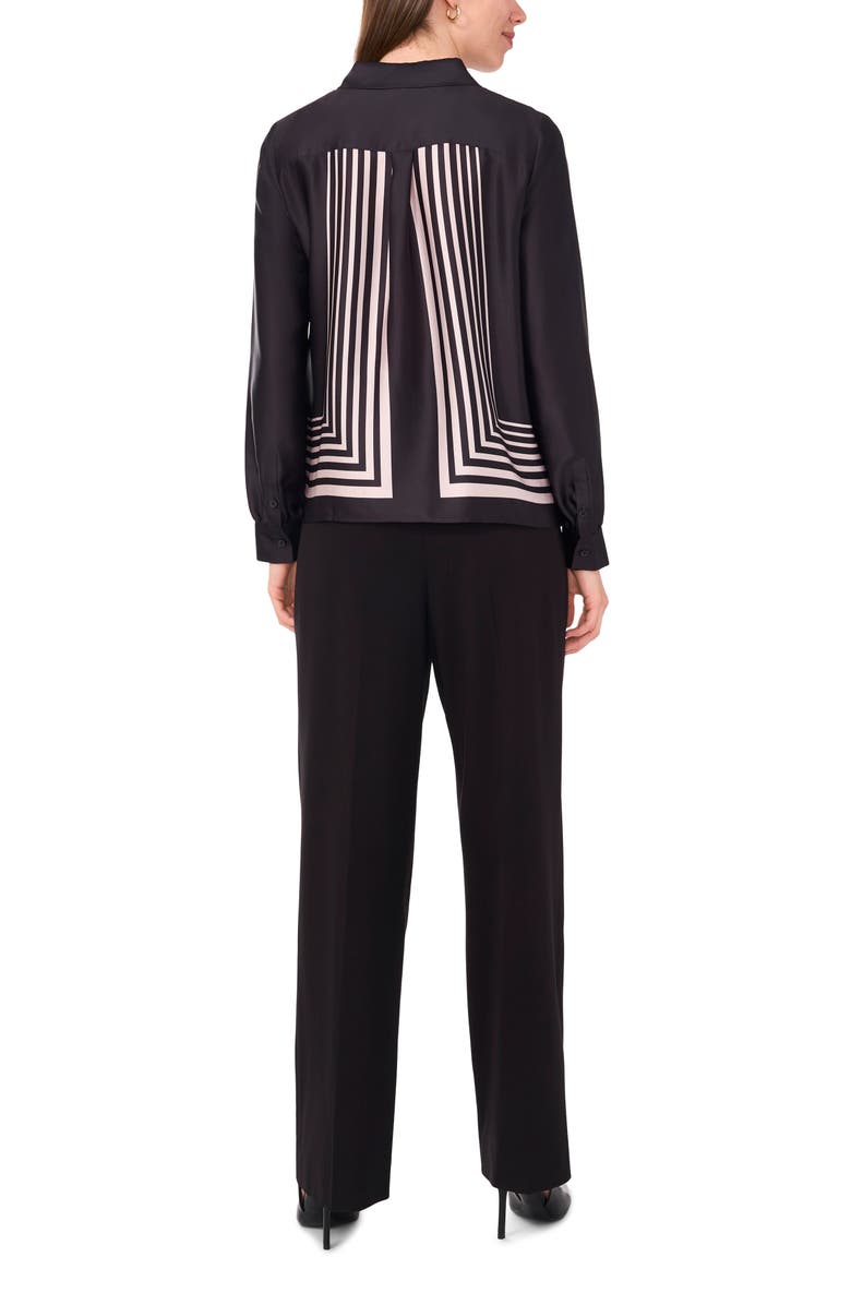 Halogen<sup>®</sup> Geo Stripe Button-Up Shirt, Alternate, color, Rich Black 060