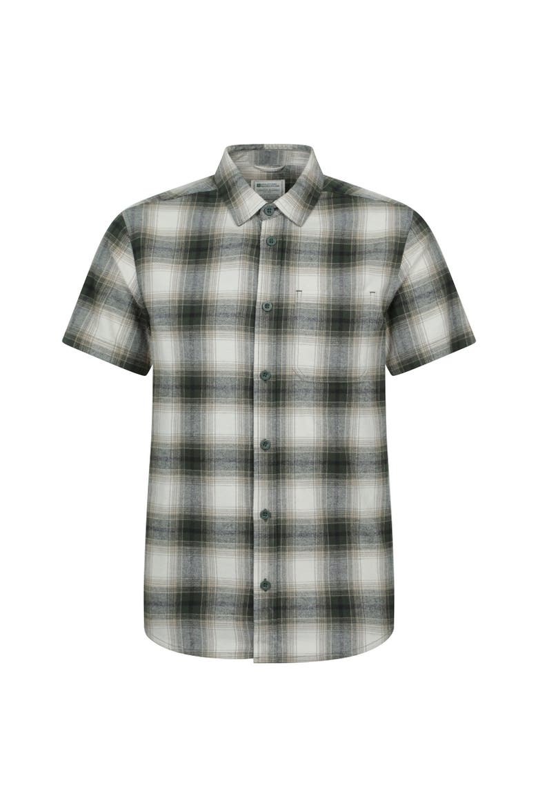 Trace Flannel Short-Sleeved Shirt, Main, color, Green