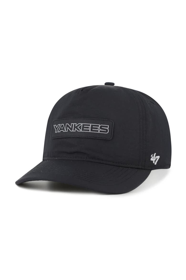 Men's '47 Black New York Yankees Quiet Outdoors Hitch Adjustable Hat, Main, color, Black