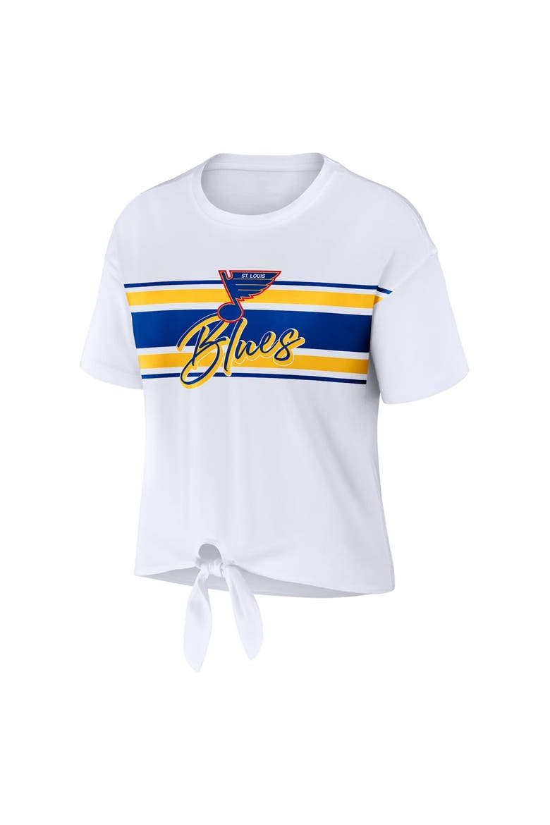 Women's WEAR by Erin Andrews White St. Louis Blues Front Knot T-Shirt, Alternate, color, White