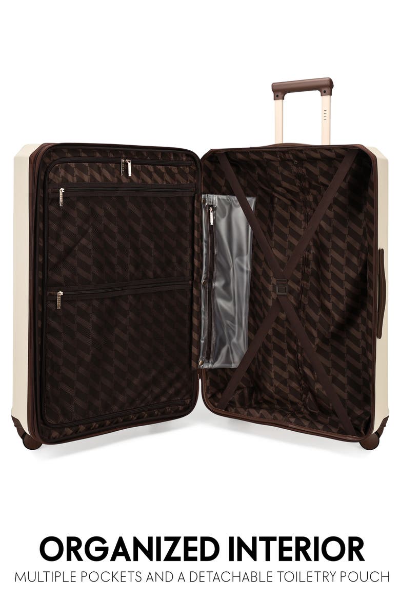 Luxe Journey 3 Piece Expandable Retro Spinner Luggage Set, Alternate, color, Champagne