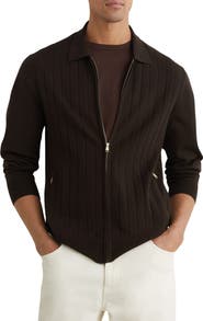 Reiss Marsh Wide Rib Zip Cardigan