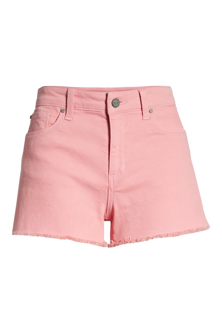 High Waist Cutoff Denim Shorts, Alternate, color, PINK GERANIUM