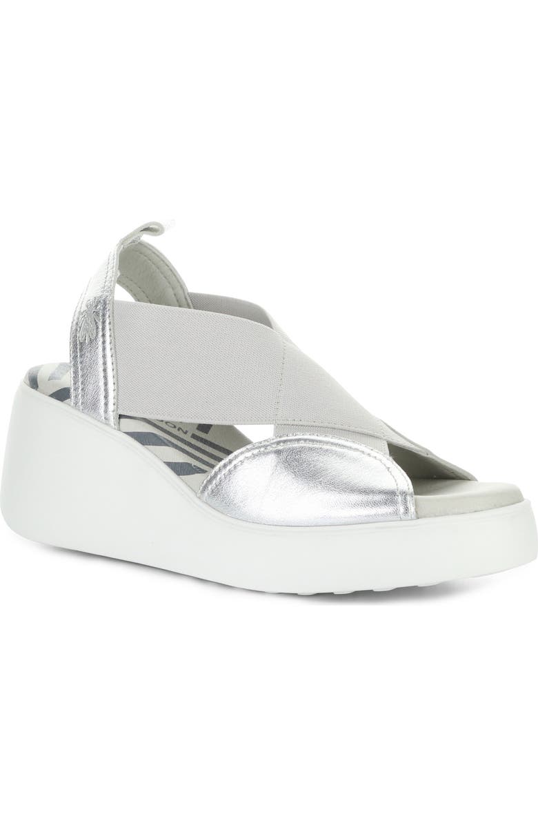 Fly London Daif Platform Wedge Sandal, Main, color, 003 Silver