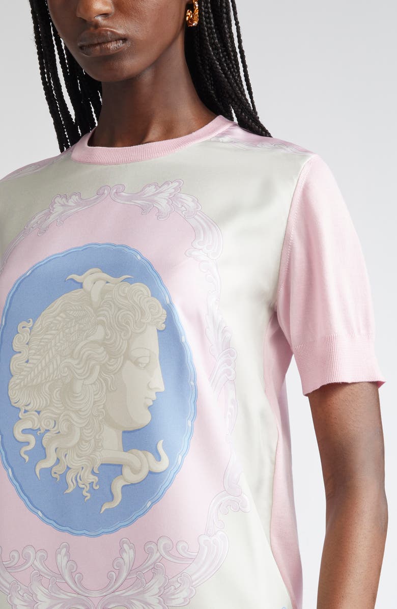 Versace Virgin Wool & Silk T-Shirt Dress, Alternate, color, 