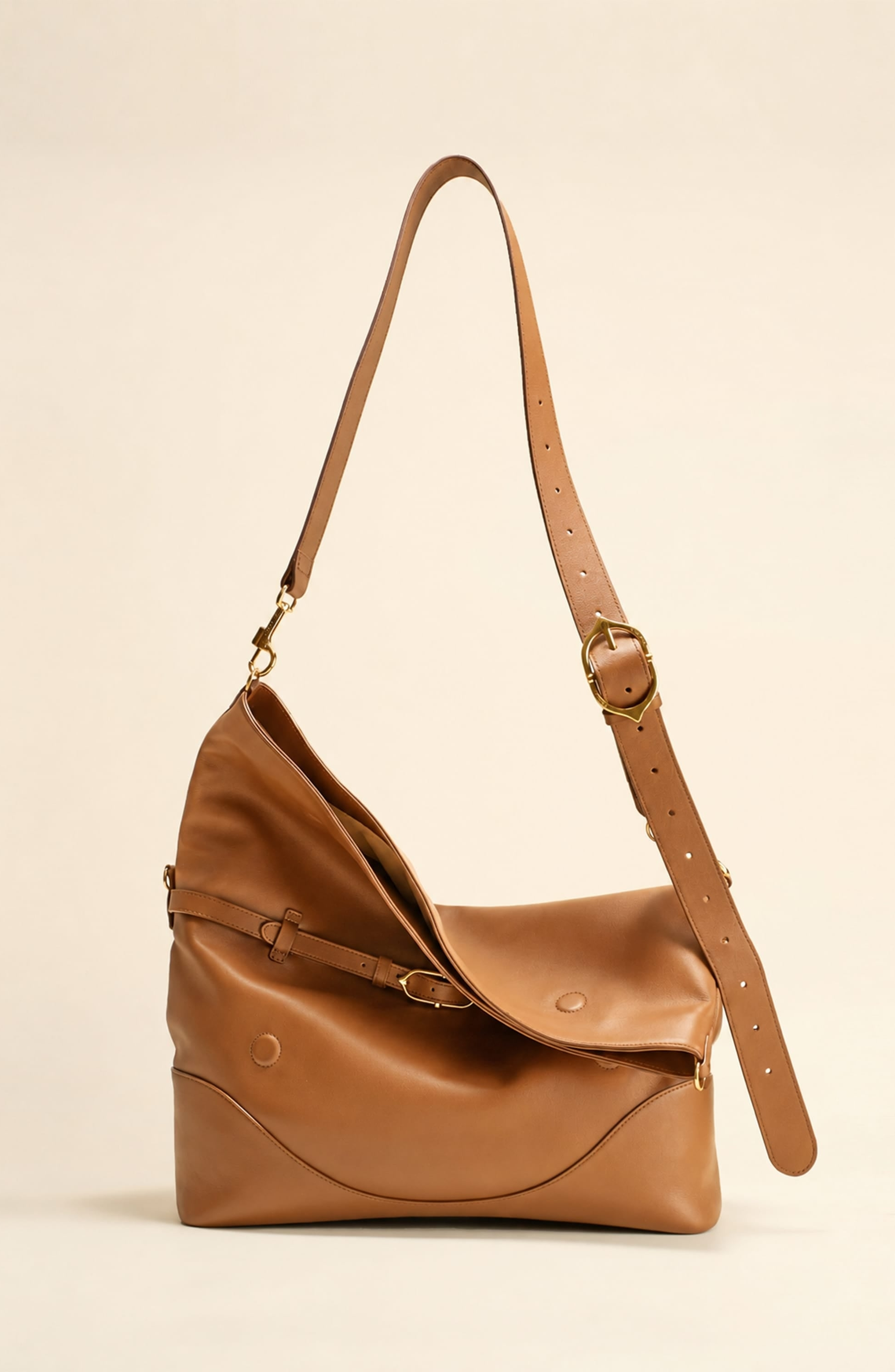 Marina Foldover Bag, Alternate, color, Cognac