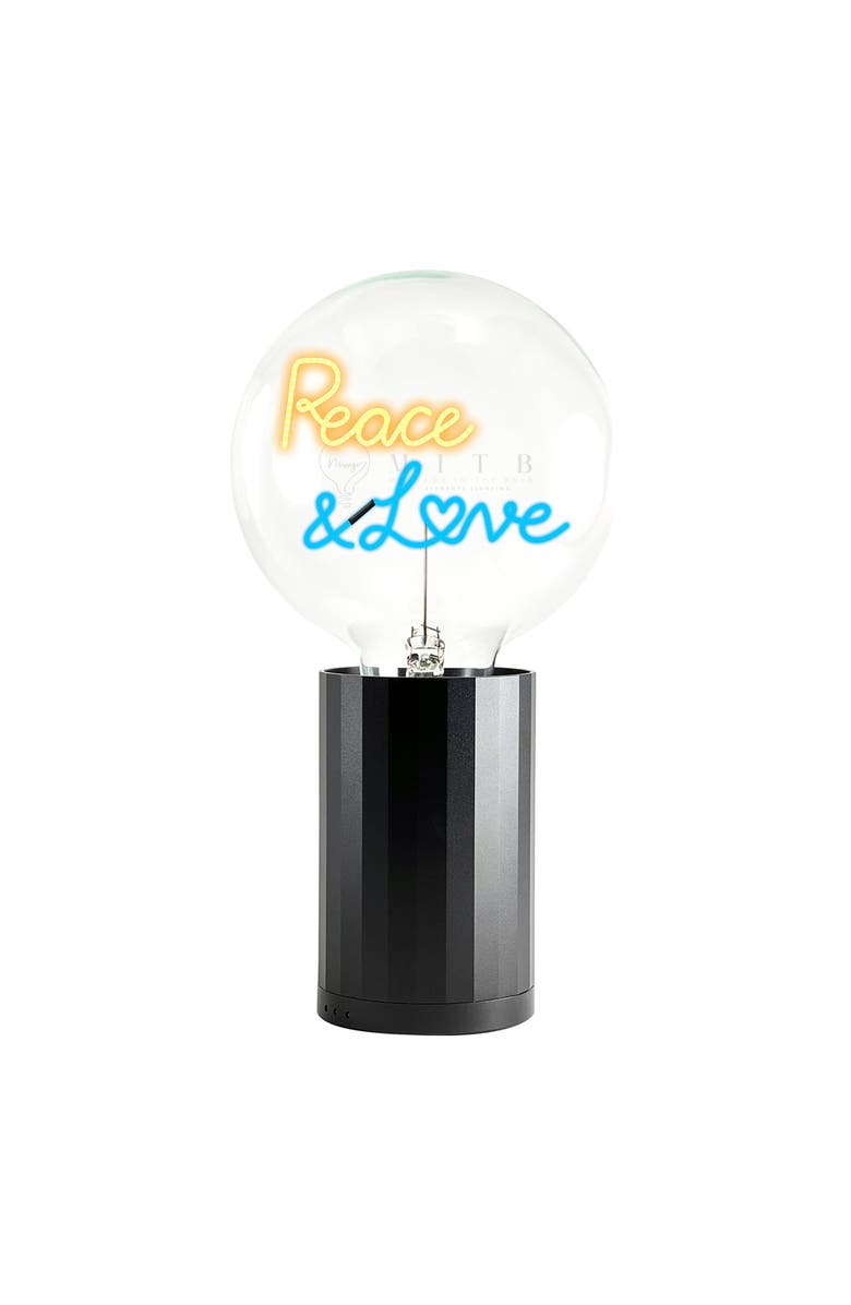 MITB Peace And Love Portable Table Lamp, Main, color, Black