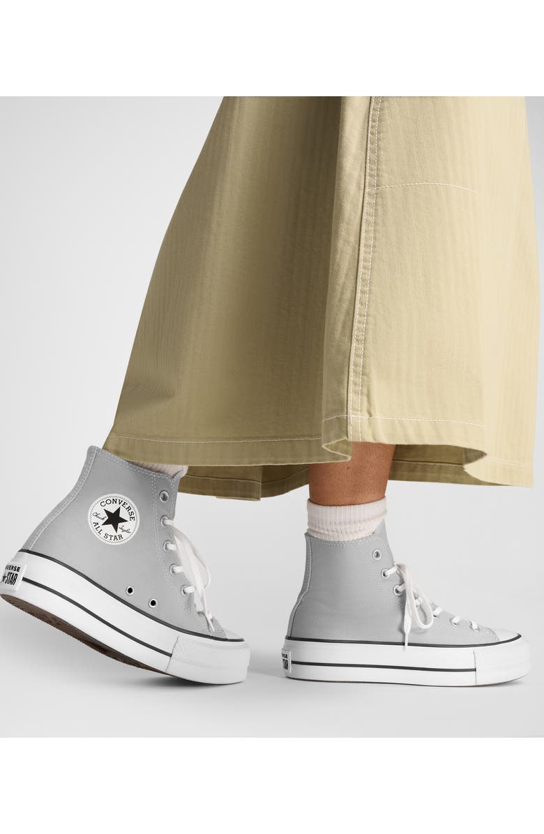 Converse Chuck Taylor<sup>®</sup> All Star<sup>®</sup> Lift High Top Platform Sneaker, Alternate, color, Grey Area/White/Black