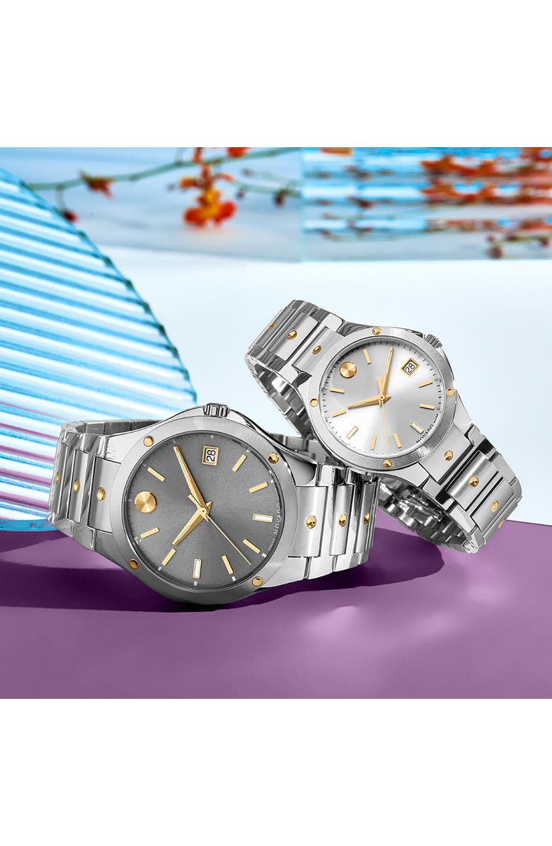 Movado S.E. Dot Accent Bracelet Watch, 41mm, Alternate, color, Black