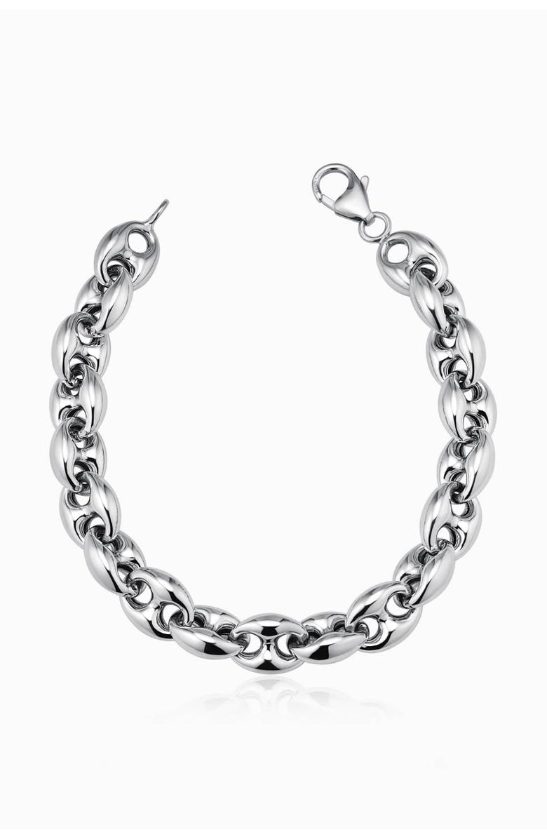 Oradina Sterling Silver Chunky Mariner Bracelet, Main, color, Silver