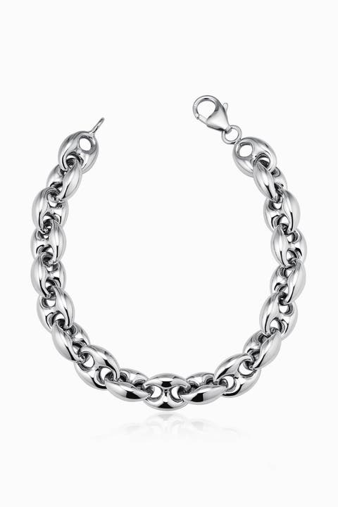 Sterling Silver Chunky Mariner Bracelet