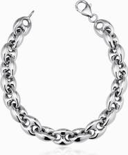 Oradina Sterling Silver Chunky Mariner Bracelet