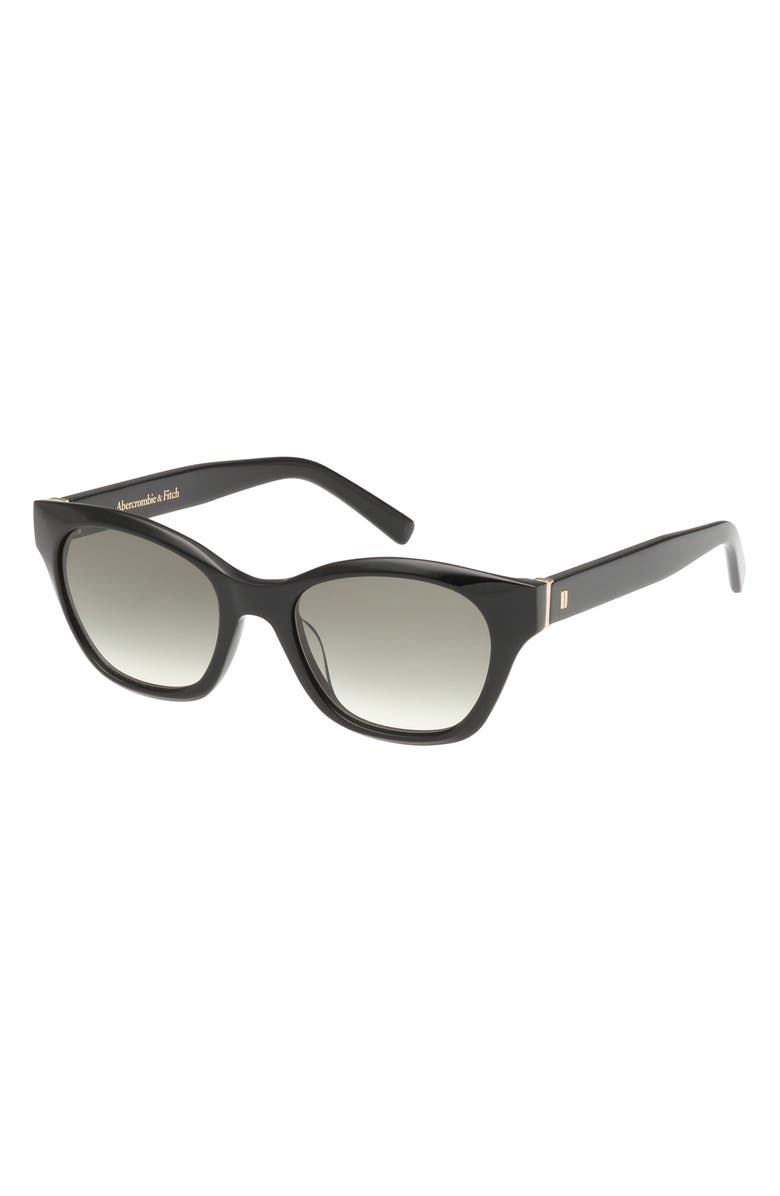 ABERCROMBIE & FITCH 50mm Cat Eye Sunglasses, Alternate, color, Shiny Black / Green Beige