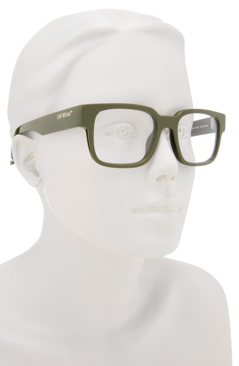 Off-White Style 80 Square Optical Glasses, Alternate, color, Military Green