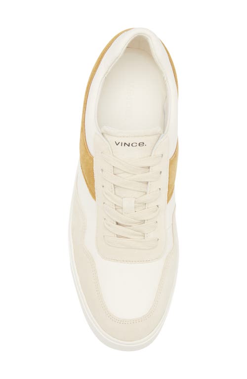 Vince Benfield Court Leather Sneaker In Milk/golden Desert