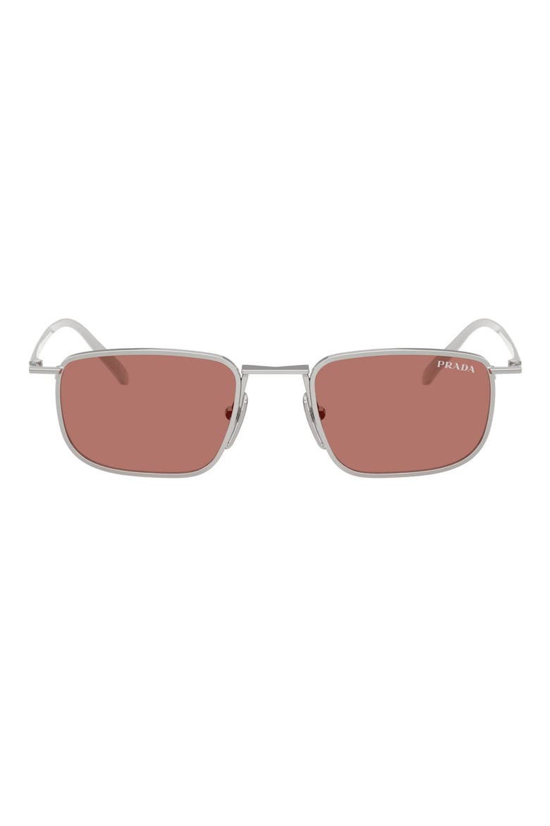 49mm Pillow Sunglasses, Main, color, SILVER / BORDEAUX