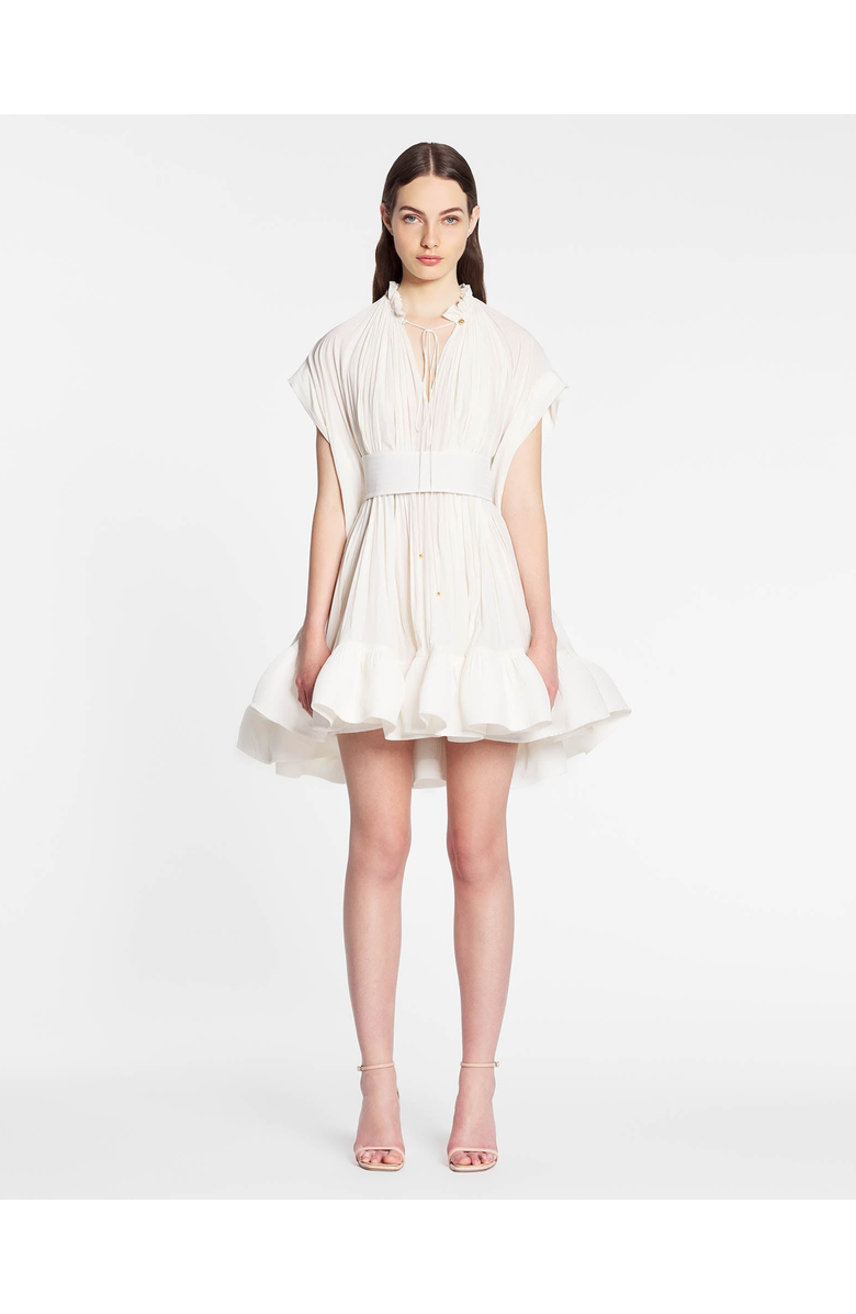Lanvin Short Charmeuse Dress, Alternate, color, Off White