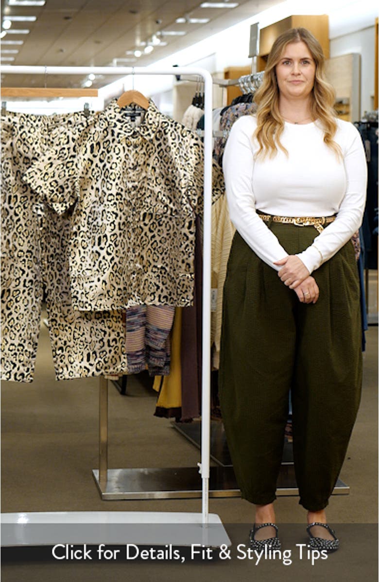 Kids' Leopard Print Button-Up Shirt & Wide Leg Pants Set